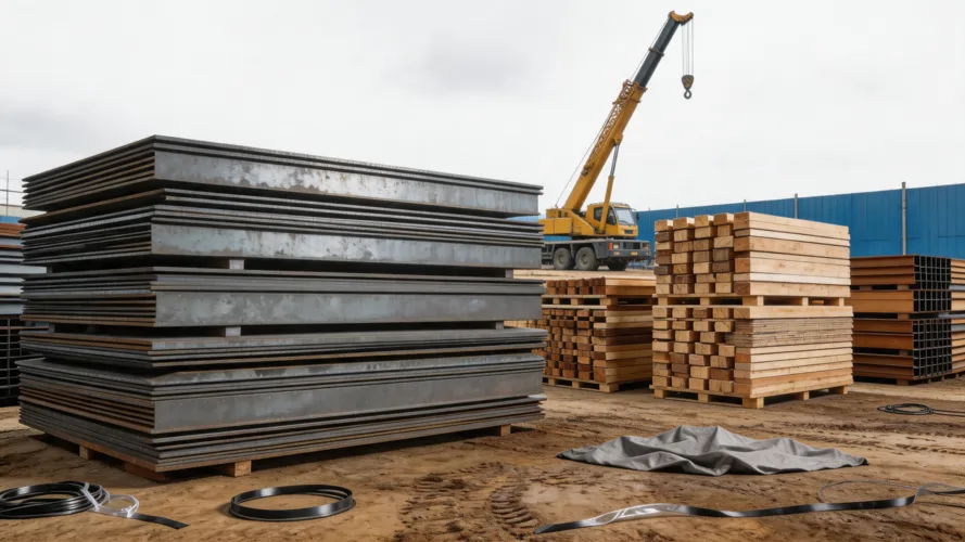 bulk general cargo and building materials including steel plates and timber