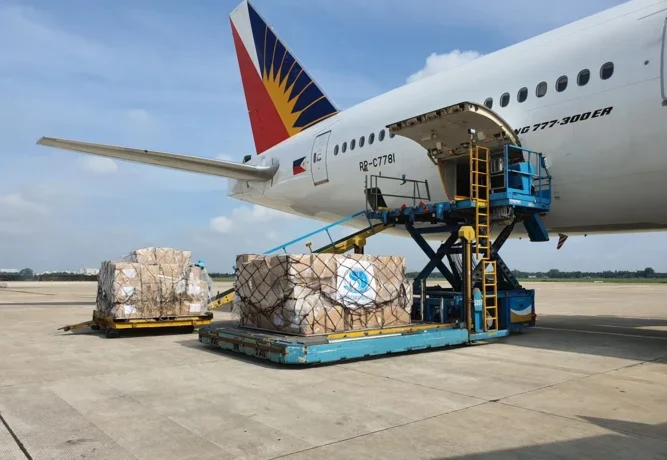 international freight services Cargo aircraft loading scene